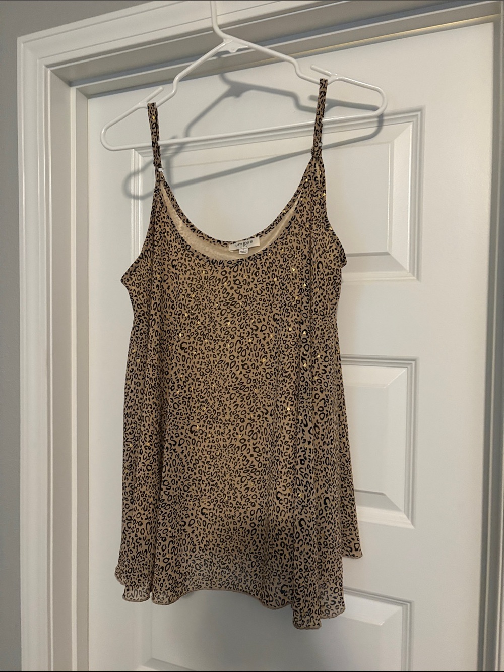 Umgee Beige and Black Leopard Cami Tank